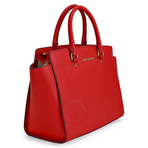 michael kors selma large satchel red|Michael Kors selma saffiano.